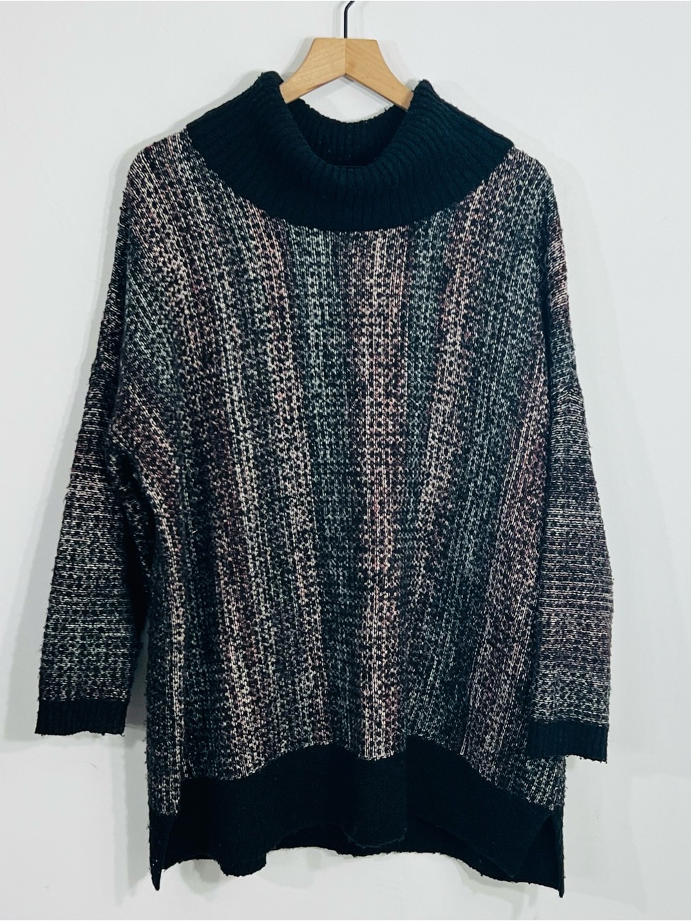 PureJill Fits M/L Cowl Neck Oversized Slouchy Knit Sweater Pullover Preppy Cozy